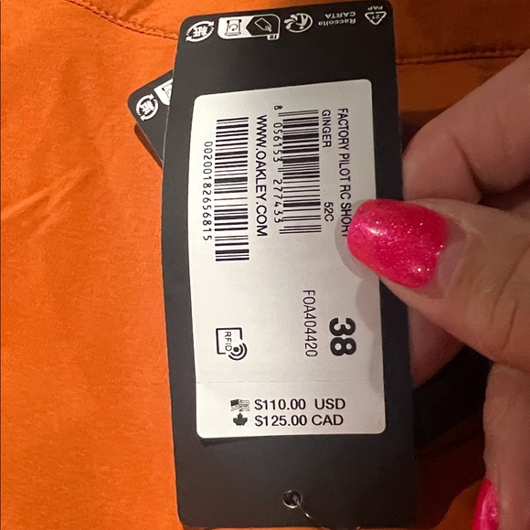 Men’s Oakley shorts, lightweight rust ginger color size 38 color, pockets - Picture 6 of 6